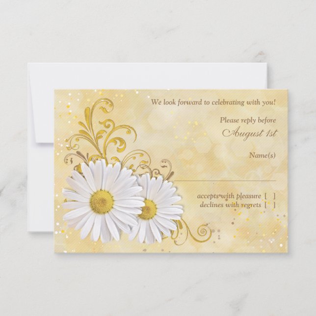 Respuesta de RSVP de Boda de Margarita Shasta Rúst (Anverso)