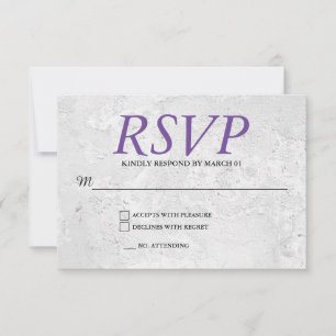Respuesta de RSVP de boda de pared gris lisa moder