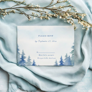 respuesta de rsvp de boda de pinos de invierno de
