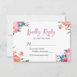 Respuesta de RSVP de Boda Floral Botánica de Acuar