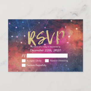Respuesta de RSVP de Boda Galaxia Nebulosa Constel