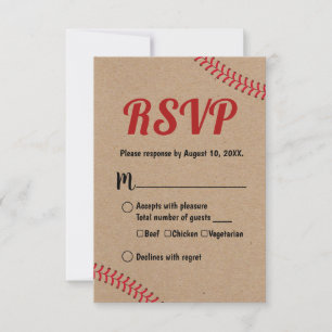 Respuesta de RSVP de boda rústica de deportes de b