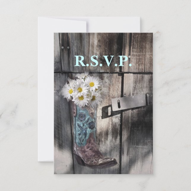 respuesta de rsvp de boda rústica en el país de la (Anverso)