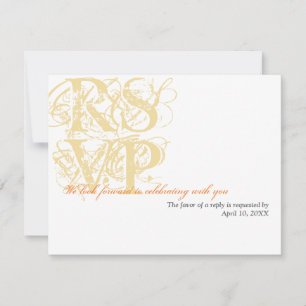 Respuesta de RSVP de cerramiento de boda de amaril