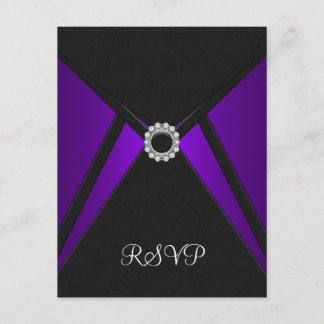 Respuesta de RSVP de diamante negro púrpura