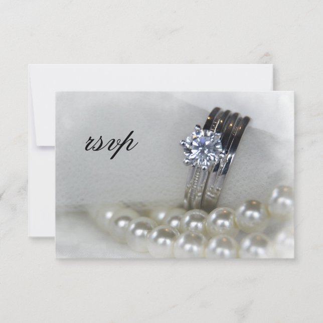 Respuesta de RSVP de Diamantes Bodas y Perlas (Anverso)