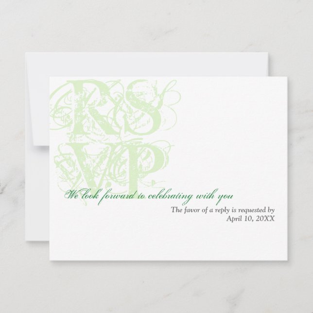 Respuesta de RSVP de la tarjeta de boda grunge ver (Anverso)