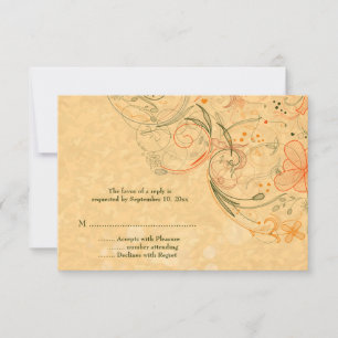respuesta de rsvp de naranja y floral de olivos