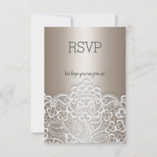 Respuesta de RSVP elegante con encaje de bronce do