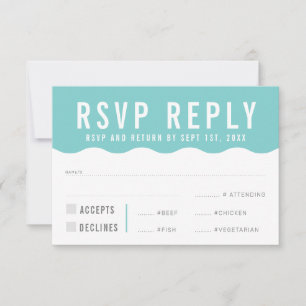 RESPUESTA DE RSVP moderna audaz linda ola menta
