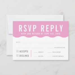 RESPUESTA DE RSVP moderna negrita linda ola rosa