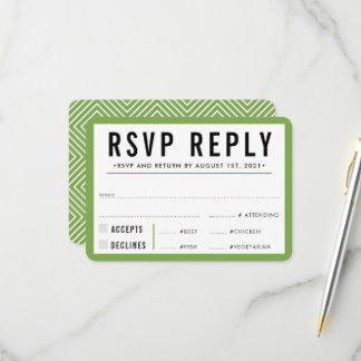RESPUESTA DE RSVP moderna negrita negra verde