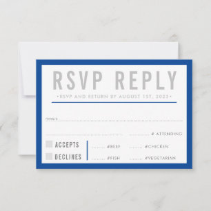 RESPUESTA DE RSVP moderna negrita niño azul gris