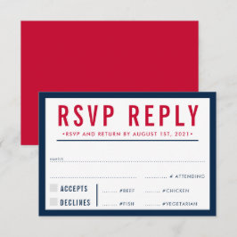 RESPUESTA DE RSVP moderna negrita niño azul marino