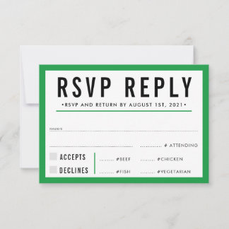 RESPUESTA DE RSVP moderna y audaz en verde kelly