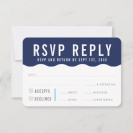 RESPUESTA DE RSVP moderna y audaz onda azul marino