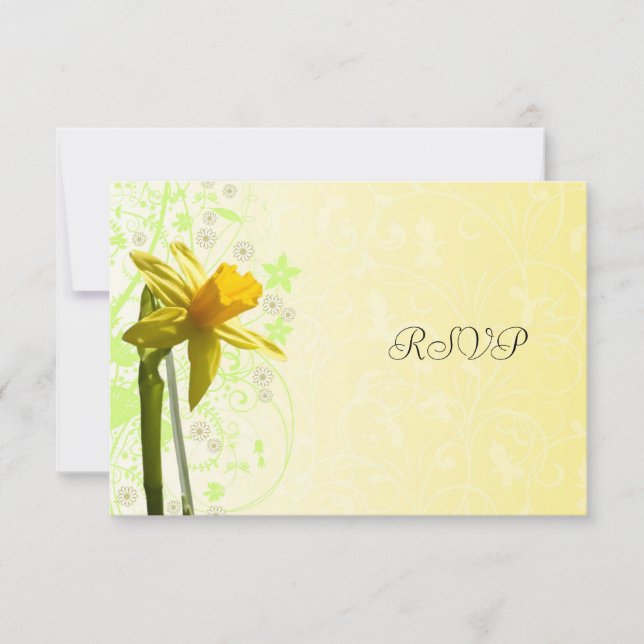 Respuesta de RSVP para Boda de Primavera Amarillo  (Anverso)