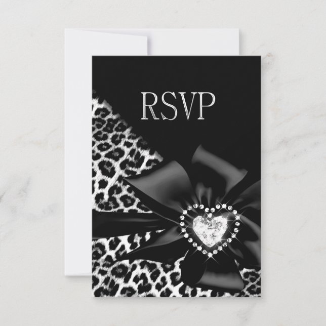 Respuesta de RSVP para cualquier fiesta de leopard (Anverso)