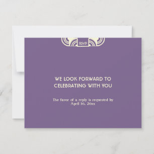 Respuesta de RSVP para recinto de boda deco púrpur