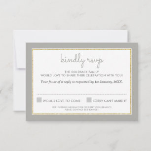 RESPUESTA DE RSVP patrón de franja simple gris