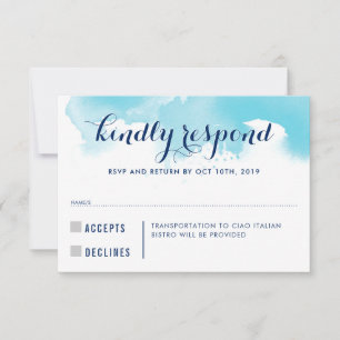 RESPUESTA DE RSVP RESPUESTA azul acuarela niños in