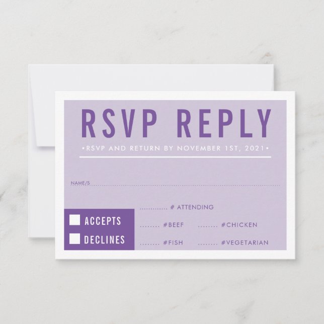 RESPUESTA DE RSVP RESPUESTA Bloqueo moderno violet (Anverso)