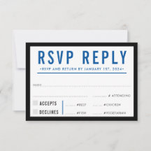 RESPUESTA DE RSVP RESPUESTA simple azul real negro
