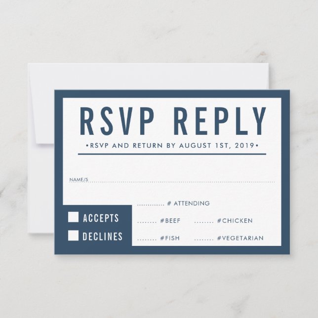 RESPUESTA DE RSVP RESPUESTA simple bloque moderno  (Anverso)