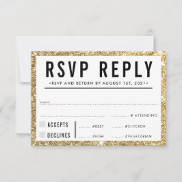RESPUESTA DE RSVP RESPUESTA simple purpurina de or