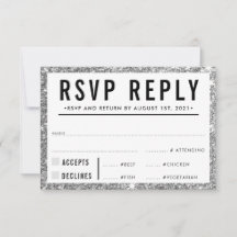 RESPUESTA DE RSVP RESPUESTA simple purpurina de pl