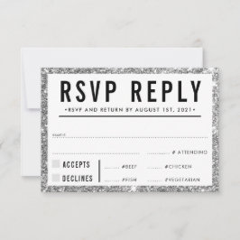 RESPUESTA DE RSVP RESPUESTA simple purpurina de pl