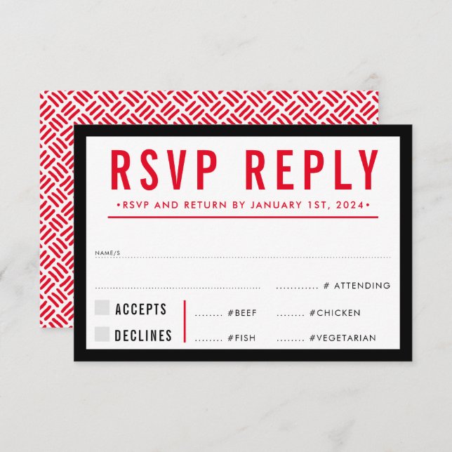 RESPUESTA DE RSVP RESPUESTA simple red moderna neg (Anverso / Reverso)