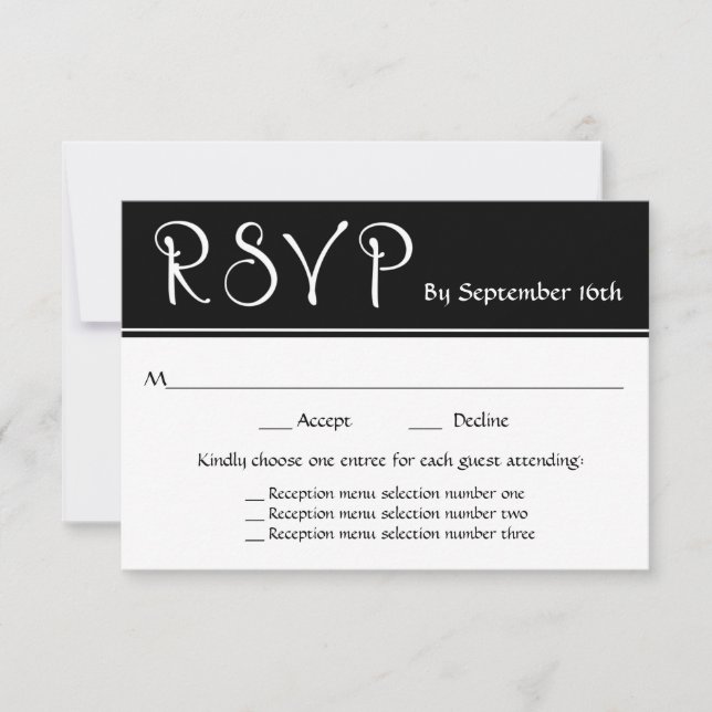 Respuesta de selección de menú RSVP 3 de recepción (Anverso)