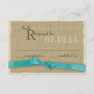 Respuesta del Boda Aqua Bow y Burlap