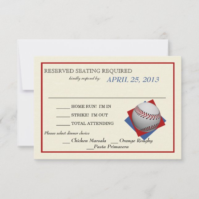 Respuesta del Boda de béisbol vintage (Anverso)