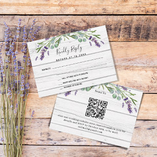 Respuesta del boda de código QR de la madera blanc