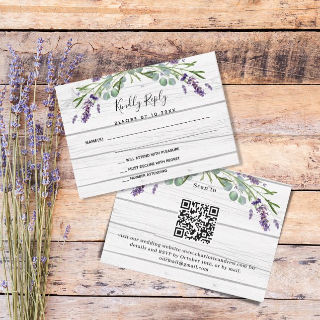 Respuesta del boda de código QR de la madera blanc (Subido por el creador)