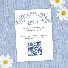 Respuesta del Boda de código QR elegante de floral