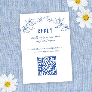 Respuesta del Boda de código QR elegante de floral