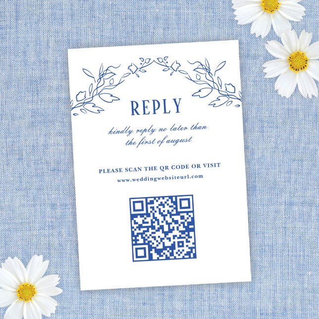 Respuesta del Boda de código QR elegante de floral (Subido por el creador)