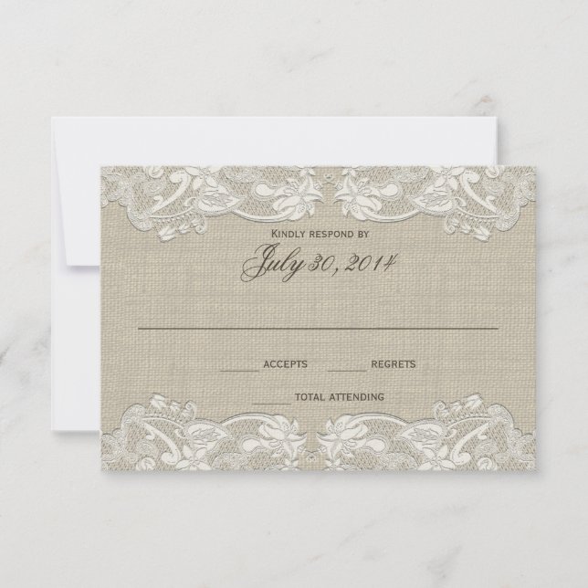 Respuesta del Boda de diseño de encaje floral (Anverso)