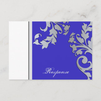 Respuesta del Boda de espuma azul y plateado RSVP