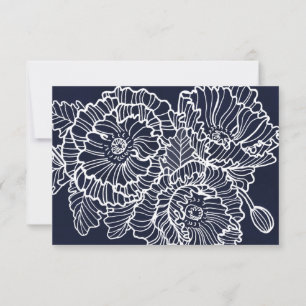 Respuesta del boda de flores azul marino con selec