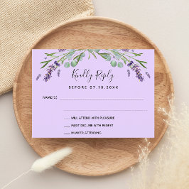 Respuesta del boda de Lavender violeta verde RSVP