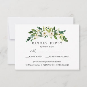 Respuesta del Boda de Moda de Bloom Blanco RSVP ME