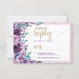 Respuesta del Boda de oro de color morado floral c