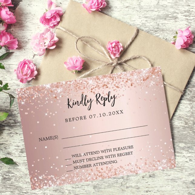 Respuesta del boda de oro Rosa RSVP (Subido por el creador)
