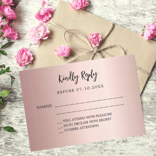 respuesta del boda de oro Rosa tarjeta RSVP