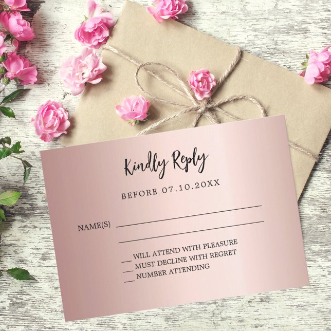 respuesta del boda de oro Rosa tarjeta RSVP (Subido por el creador)