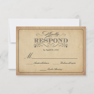 Respuesta del Boda de pergamino de Vintage RSVP